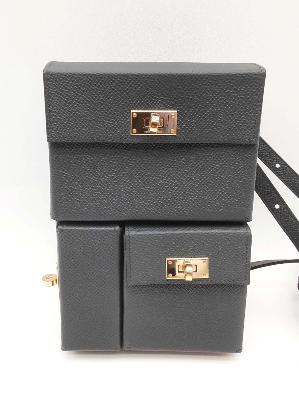 Hermes Kelly Multi Pocket To Go Gray Epsom Palladium Crossbody Bag